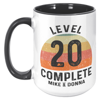 Load image into Gallery viewer, 20th_Anniversary_Mug_Level_20_Complete__15oz_Accent_LH_Black_Mockup.png
