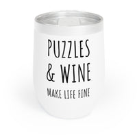Load image into Gallery viewer, Puzzle Wine Tumbler, Puzzles and Wine Make Life Fine