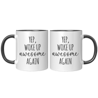 Load image into Gallery viewer, Affirmation_Mug_-_Yep_Woke_Up_Awesome_Ag_FrontBack_Black_Mockup.png
