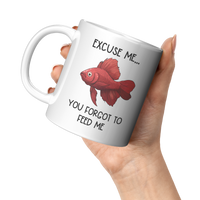 Load image into Gallery viewer, Betta_Fish_Mug_You_Forgot_to_Feed_Me_11oz_White_LH_Model_Mockup.png
