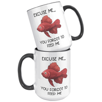 Load image into Gallery viewer, Betta_Fish_Mug_You_Forgot_to_Feed_Me_15oz_Accent_FrontBack_Black_Mockup.png
