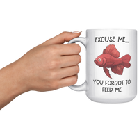 Load image into Gallery viewer, Betta_Fish_Mug_You_Forgot_to_Feed_Me_15oz_White_LH_Model_Mockup.png
