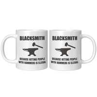 Load image into Gallery viewer, Blacksmith_Gift_Funny_Blacksmith_Mug_B_11oz_White_FrontBack_Mockup.png
