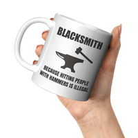 Load image into Gallery viewer, Blacksmith_Gift_Funny_Blacksmith_Mug_B_11oz_White_LH_Model_Mockup.png
