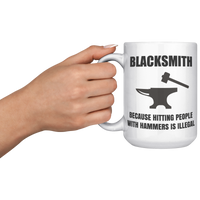 Load image into Gallery viewer, Blacksmith_Gift_Funny_Blacksmith_Mug_B_15oz_White_LH_Model_Mockup.png
