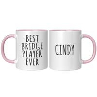 Load image into Gallery viewer, Bridge_Gifts_Personalized_Bridge_Mug_B_FrontBack_Pink_Mockup.png
