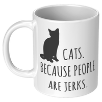 Load image into Gallery viewer, CG-Cat_Mug_-_Because_People_Are_Jerks_11oz_White_LH_Mockup.png
