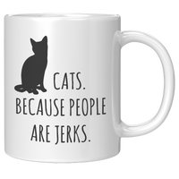 Load image into Gallery viewer, CG-Cat_Mug_-_Because_People_Are_Jerks_11oz_White_RH_Mockup.png
