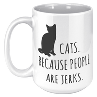 Load image into Gallery viewer, CG-Cat_Mug_-_Because_People_Are_Jerks_15oz_White_LH_Mockup.png
