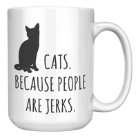 Load image into Gallery viewer, CG-Cat_Mug_-_Because_People_Are_Jerks_15oz_White_RH_Mockup.png
