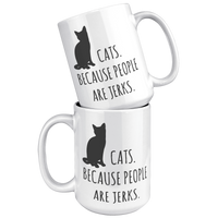 Load image into Gallery viewer, CG-Cat_Mug_-_Because_People_Are_Jerks_15oz_White_Stacked_Mockup.png
