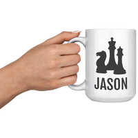 Load image into Gallery viewer, Chess_Mug_Personalized_Chess_Gift_Ches_15oz_White_LH_Model_Mockup.png
