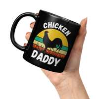Load image into Gallery viewer, Chicken_Dad_Mug_Chicken_Dad_Coffee_Mug_11oz_Black_LH_Model_Mockup.png
