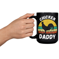 Load image into Gallery viewer, Chicken_Dad_Mug_Chicken_Dad_Coffee_Mug_15oz_Black_LH_Model_Mockup.png
