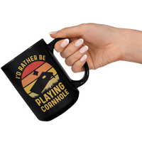 Load image into Gallery viewer, Cornhole_Mug_Cornhole_Gifts_Cornhole_C_15oz_Black_RH_Model_Mockup.png
