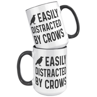 Load image into Gallery viewer, Crow_Gifts_Crow_Mug_Crow_Coffee_Mug_15oz_Accent_FrontBack_Black_Mockup.png
