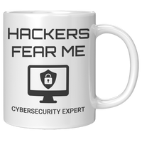 Load image into Gallery viewer, Cybersecurity_Mug_-_Hackers_Fear_Me_11oz_White_RH_Mockup.png
