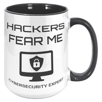 Load image into Gallery viewer, Cybersecurity_Mug_-_Hackers_Fear_Me_15oz_Accent_RH_Black_Mockup.png

