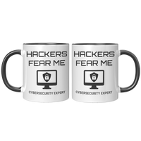 Load image into Gallery viewer, Cybersecurity_Mug_-_Hackers_Fear_Me_FrontBack_Black_Mockup.png
