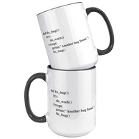 Load image into Gallery viewer, Debugging_Code_Mug_15oz_Accent_FrontBack_Black_Mockup.png
