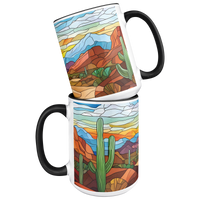 Load image into Gallery viewer, Desert_Mug_Stained_Glass_Desert_Coffee__Mug_Stacked_Mockup.png
