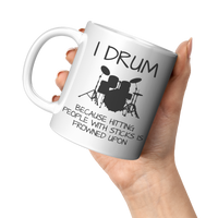 Load image into Gallery viewer, Drummer_Mug_Drummer_Coffee_Mug_Drummer_11oz_White_LH_Model_Mockup.png
