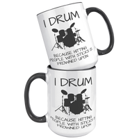 Load image into Gallery viewer, Drummer_Mug_Drummer_Coffee_Mug_Drummer_15oz_Accent_FrontBack_Black_Mockup.png
