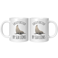 Load image into Gallery viewer, Easily_Excited_by_Sea_Lions_Mug_11oz_White_FrontBack_Mockup.png
