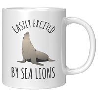 Load image into Gallery viewer, Easily_Excited_by_Sea_Lions_Mug_11oz_White_RH_Mockup.png
