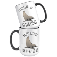 Load image into Gallery viewer, Easily_Excited_by_Sea_Lions_Mug_15oz_Accent_FrontBack_Black_Mockup.png
