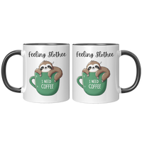 Load image into Gallery viewer, Feeling_Slothee_Mug_FrontBack_Black_Mockup.png
