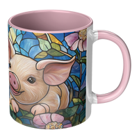 Load image into Gallery viewer, Floral_Pig_Stained_Glass_Mug_RH_Main_Mockup.png
