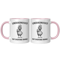 Load image into Gallery viewer, Funny_Undiagnosed_Chicken_Mug_FrontBack_Pink_Mockup.png