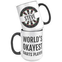 Load image into Gallery viewer, Funny_Worlds_Okayest_Darts_Player_Mug_15oz_Accent_FrontBack_Black_Mockup.png
