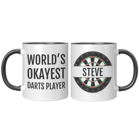 Load image into Gallery viewer, Funny_Worlds_Okayest_Darts_Player_Mug_FrontBack_Black_Mockup.png
