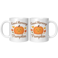 Load image into Gallery viewer, Good_Morning_Pumpkin_Mug_11oz_White_FrontBack_Mockup.png
