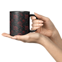 Load image into Gallery viewer, Gothic_Roses_Coffee_Mug_Lifestyle_Presentation_Hands_Mockup.png
