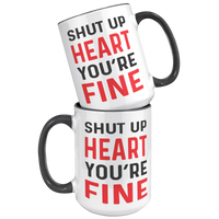 Load image into Gallery viewer, Heart_Attack_Survivor_Gift_Heart_Attack_15oz_Accent_FrontBack_Black_Mockup.png
