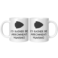Load image into Gallery viewer, Id_Rather_Be_Arrowhead_Hunting_Coffee_M_11oz_White_FrontBack_Mockup.png
