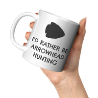 Load image into Gallery viewer, Id_Rather_Be_Arrowhead_Hunting_Coffee_M_11oz_White_LH_Model_Mockup.png
