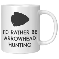 Load image into Gallery viewer, Id_Rather_Be_Arrowhead_Hunting_Coffee_M_11oz_White_RH_Mockup.png
