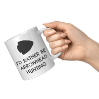 Load image into Gallery viewer, Id_Rather_Be_Arrowhead_Hunting_Coffee_M_11oz_White_RH_Model_Mockup.png
