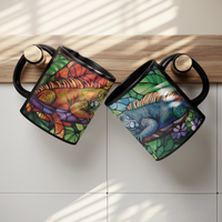 Load image into Gallery viewer, Iguanas_Stained_Glass_Mug_Lifestyle_Hanging_Mugs_Mockup.png
