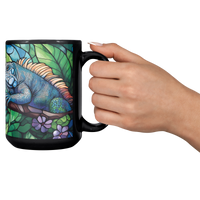 Load image into Gallery viewer, Iguanas_Stained_Glass_Mug_Lifestyle_RH_Cheers_Mockup.png
