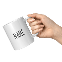 Load image into Gallery viewer, Intern_Mug_Personalized_Intern_Gift_11oz_White_RH_Model_Mockup.png
