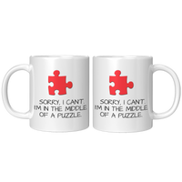 Load image into Gallery viewer, Jigsaw_Puzzle_Lover_Mug_-_Sorry_Im_in__11oz_White_FrontBack_Mockup.png
