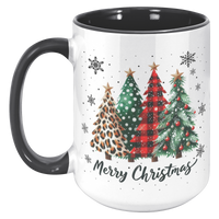 Load image into Gallery viewer, Merry_Christmas_Mug_with_Xmas_Trees_and__15oz_Accent_LH_Black_Mockup.png
