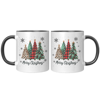 Load image into Gallery viewer, Merry_Christmas_Mug_with_Xmas_Trees_and__FrontBack_Black_Mockup.png
