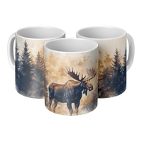 Load image into Gallery viewer, Moose_Mug_Watercolor_Moose_in_Forest_Co_3pc_Triangle_View_Mockup.png
