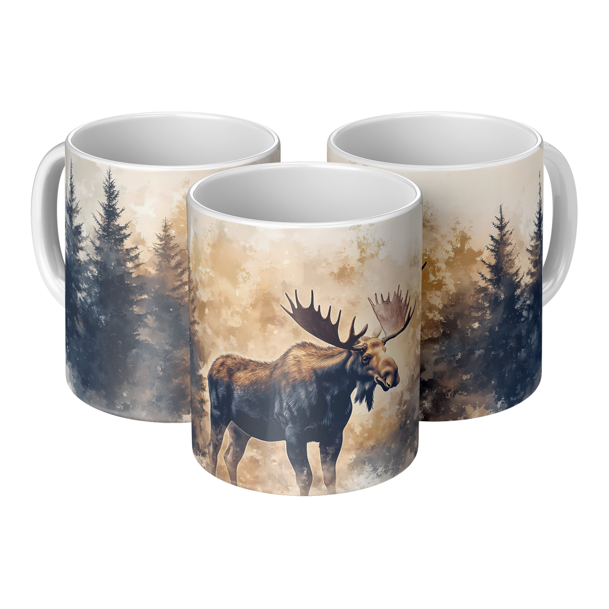 Moose_Mug_Watercolor_Moose_in_Forest_Co_3pc_Triangle_View_Mockup.png